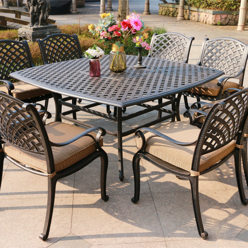 Ensemble repas pour 8 personnes Square, Brun antique