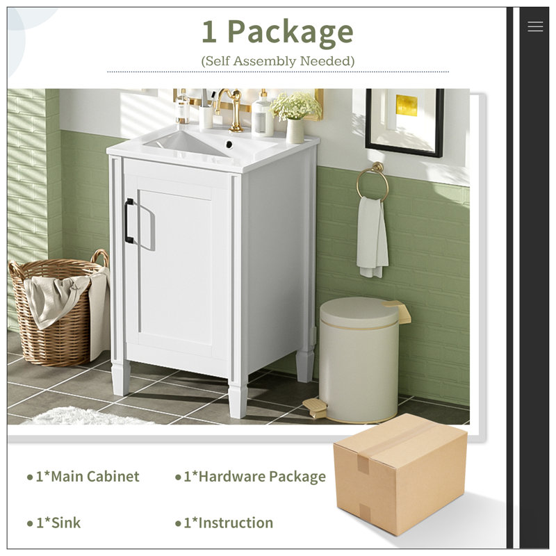 Meuble-lavabo pour salle de bain, Blanc