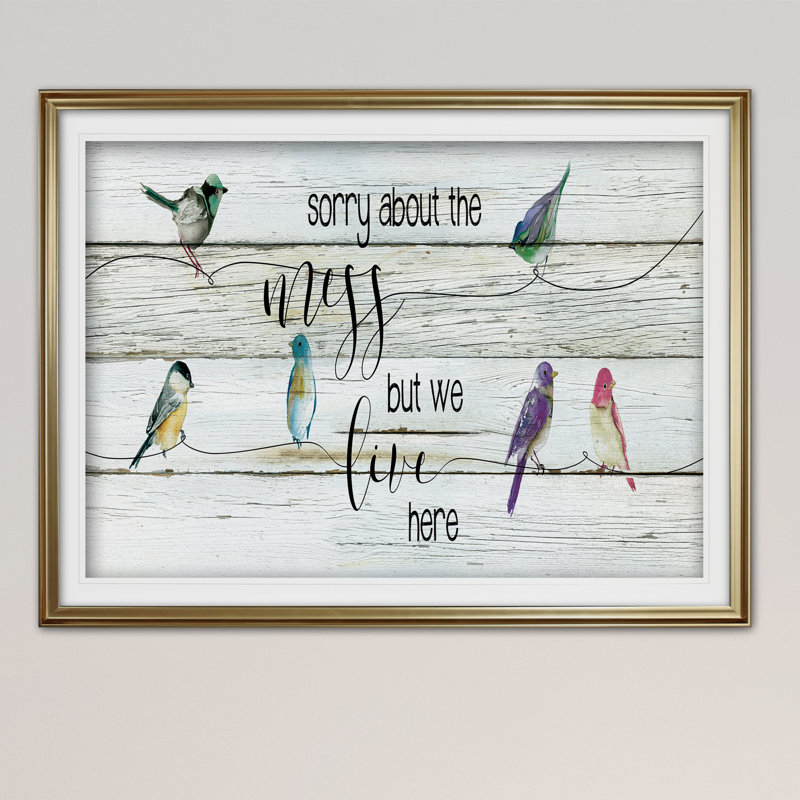 « we live here », reproduction de peinture à l’acrylique encadrée, Or, H 20 po x l 24 po x P 1,5 po