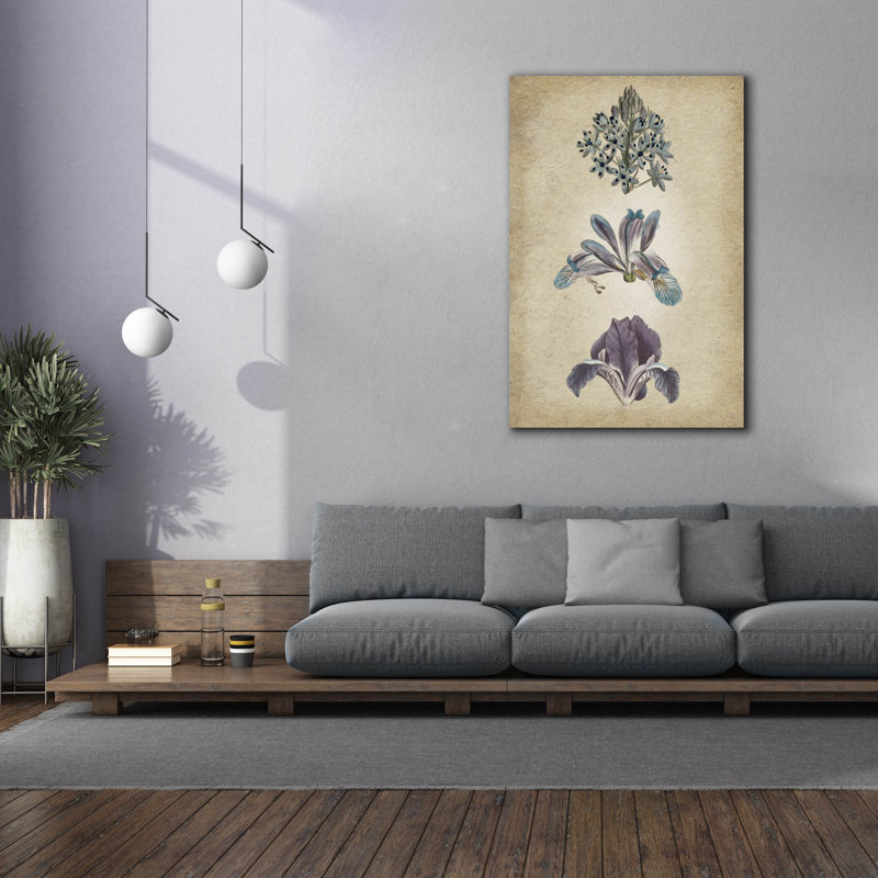 «Epic Graffiti» «Vintage Flowers Blue» par Art Licensing Studio, art mural sur toile, 40 po x 60 po