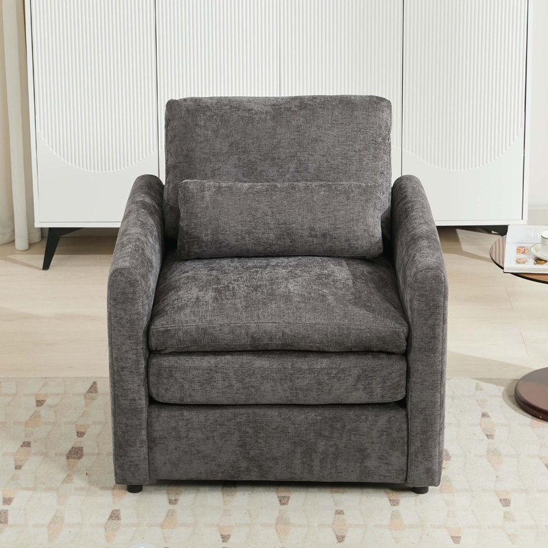 Fauteuil rembourré 31,9 "surdimensionné et confortable, Gris