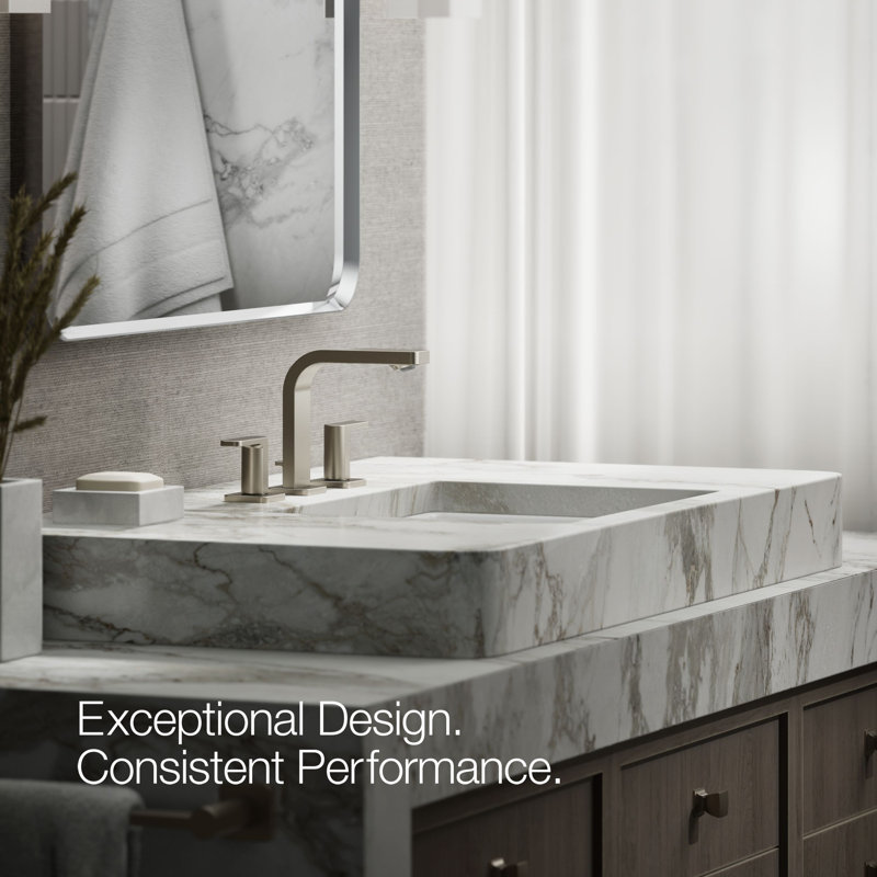 Parallel™Widespread Bathroom Faucet, 3-Hole Two Lever Handle Bathroom Sink Faucet, 1.2 GPM, Vibrant Brushed Nickel, 1.2 GPM