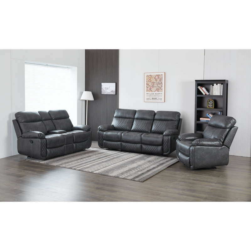 Ensemble de fauteuil inclinable 3 pièces Billington, Gris