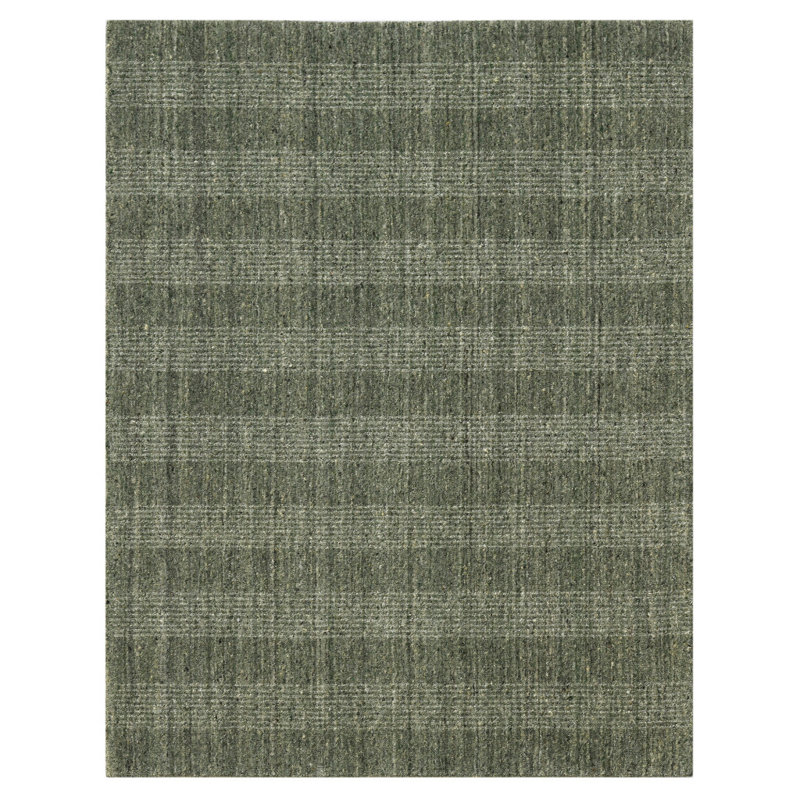 Tapis tissé à la main 2 pi x 3 pi gris et ivoire en laine