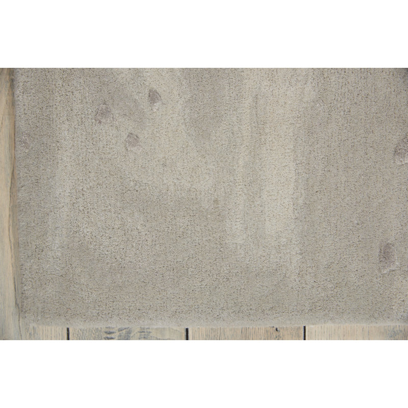 Annan Abstract Handmade Tufted Silver/Gray Area Rug, Rectangle 3'9" x 5'9"