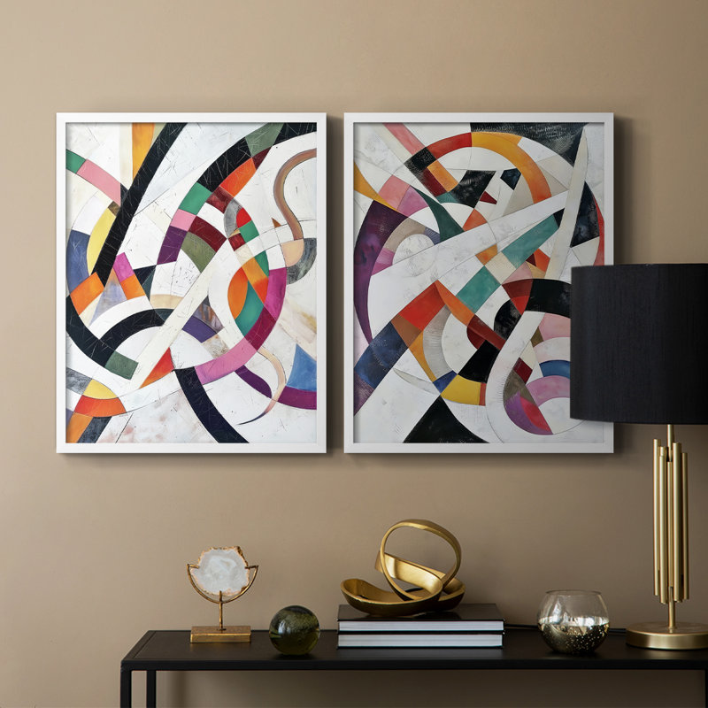 Série ABSTRACT LXVI - reproduction encadrée de qualité supérieure - prête à être accrochée - aucun clou requis - aucun clou requis