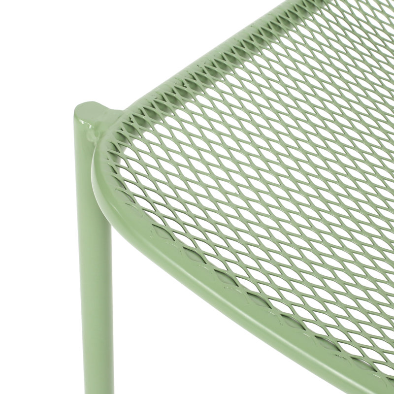 Chaises d'extérieur modernes empilables, structure en fer avec siège en filet, chaise l 25,62 po x P 22,62 po