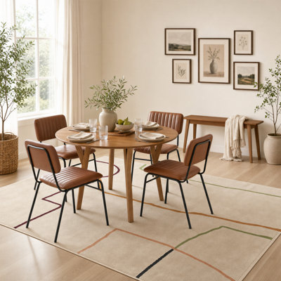 Berenike Rubberwood Solid Wood Dining Set