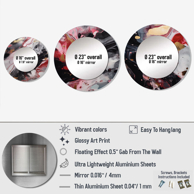Hurairah Metal Round Mirror