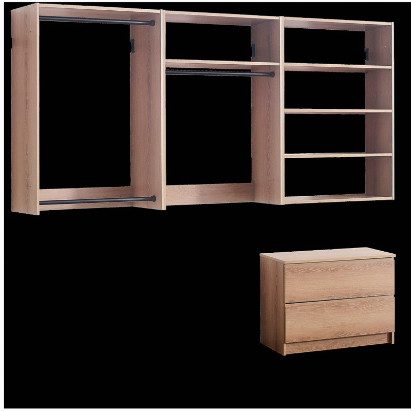 Devi Oak Wall Mounted Wood Closet System