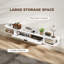 Meuble télé 55 po, console multimédia murale, blanc-2140109064