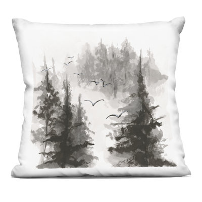 Free Flying Through Forest Decorative Printed Throw Pillow design by Chris Paschke