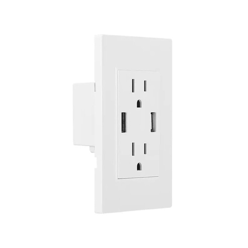 Prise USB double prise murale USB 2,4 A double prise murale standard US