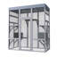 Enclos pour animaux 62,6 po en bois gris avec couvercle imperméable, cage pour chat et petits animaux spacieuse et sécurisée, fil métallique antirouille-1028752015