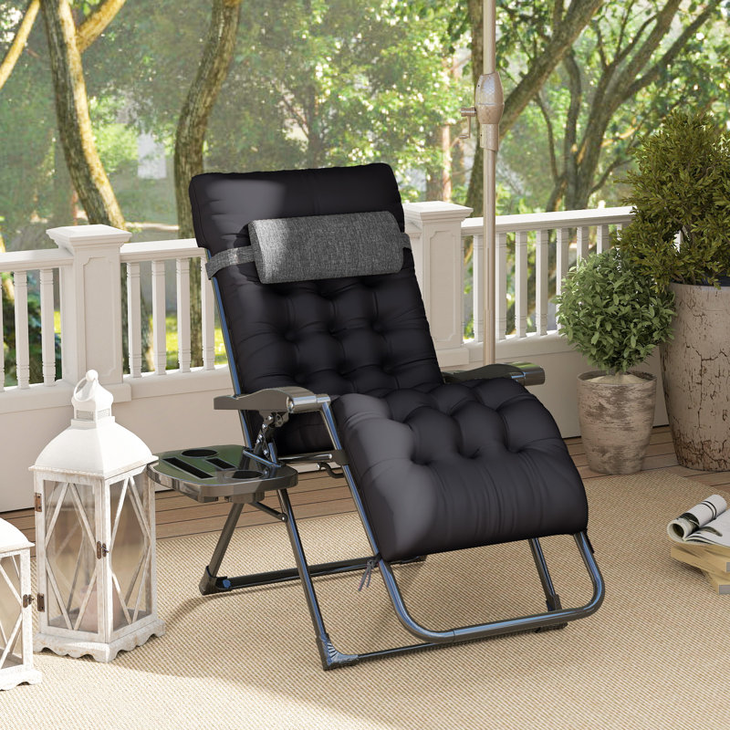 Fauteuil inclinable pliable avec coussin porte-gobelet rembourré Zero Gravity