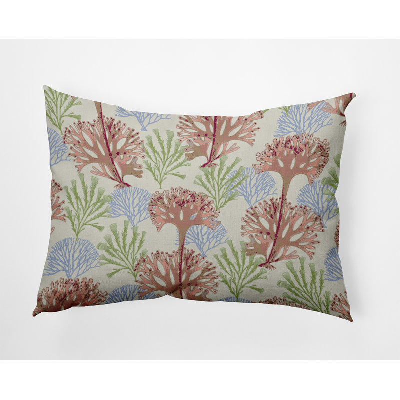 Coussin décoratif intérieur / extérieur Botanical Blooms, Floral corail doux