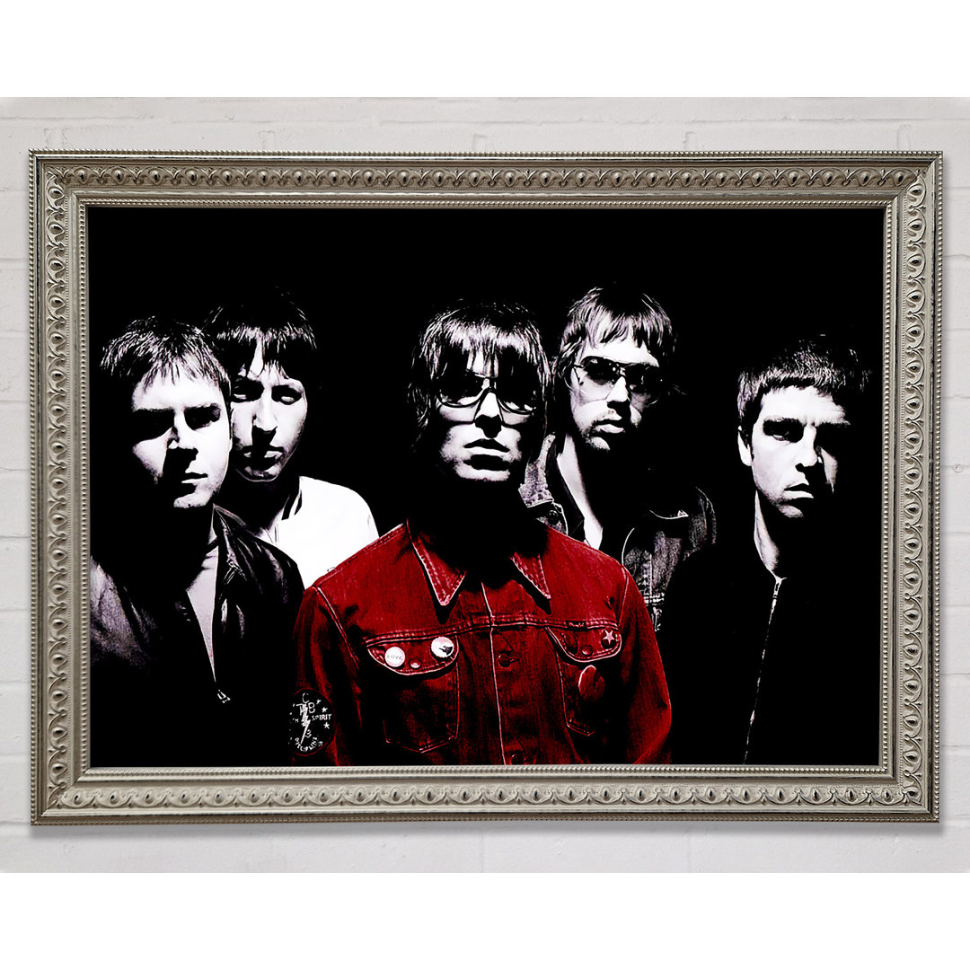 Oasis Liam Roter Mantel B N W Gerahmter Druck