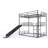 Metal Full Size Loft Bed With Slide And Ladder,  Black