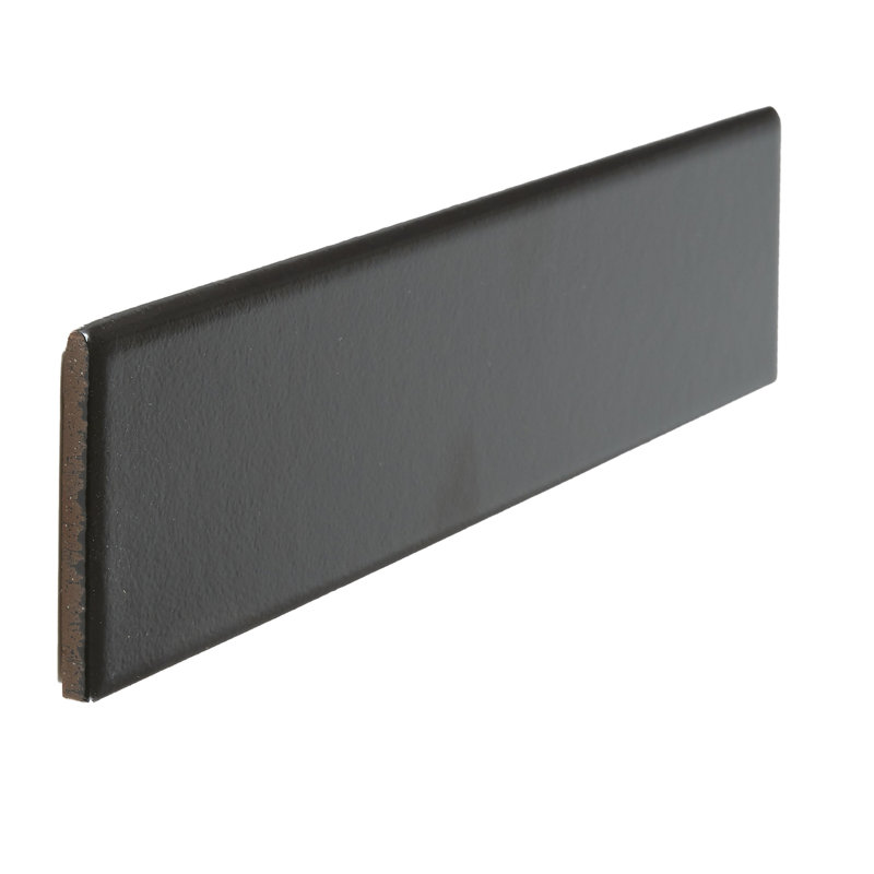 Garniture bullnose en céramique 3 po x 12 po Tremont (vendue par PC), Noir