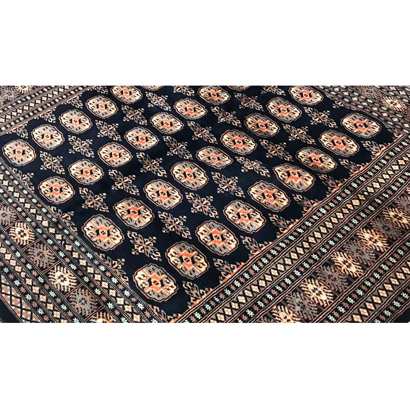 Hand-Knotted High-Quality Red and Black Area Rug