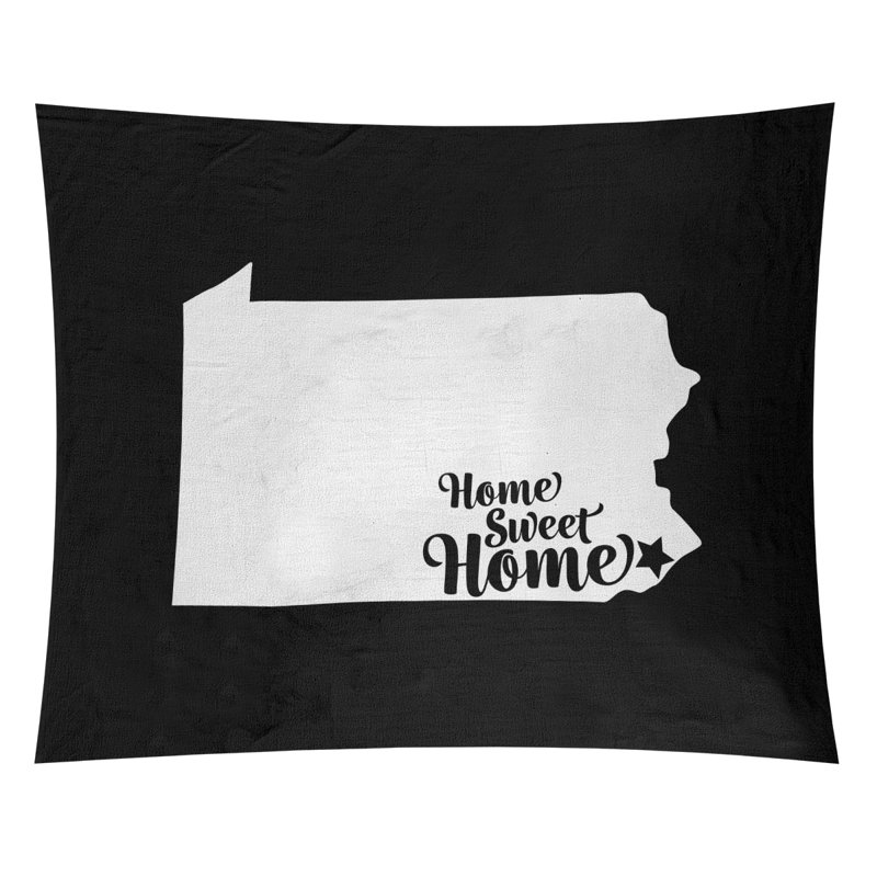 Tapisserie Home Sweet Philadelphia, H 80 po x l 68 po, Noir