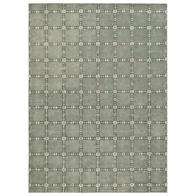 Tapis Simpatico touffeté à la main, Vert, Rectangle 5' x 8'
