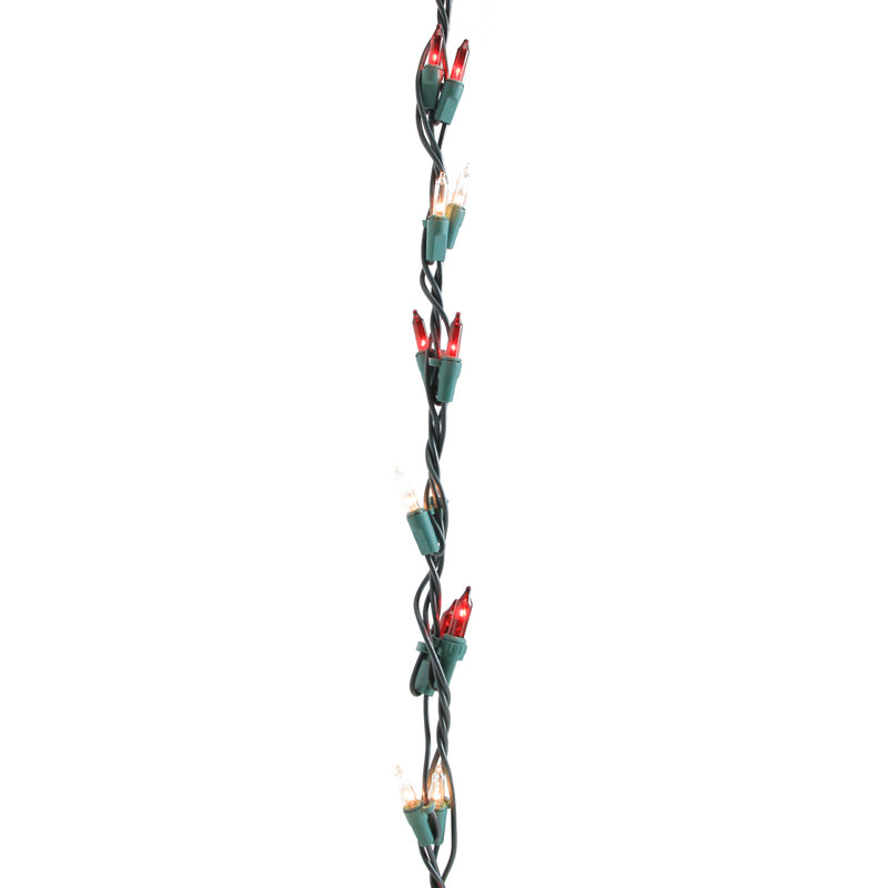 Guirlande 100 lumières de Noël, Transparent / Rouge