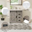 Ensemble de meuble-lavabo double en bois manufacturé 2 tiroirs 2 portes Chimira-129439378-134039061-136892660
