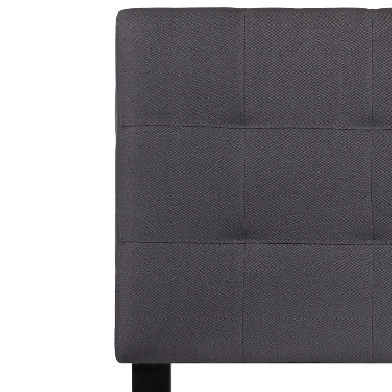 Tête de lit tapissier capitonnée Ciriaca, Gris foncé, Simple