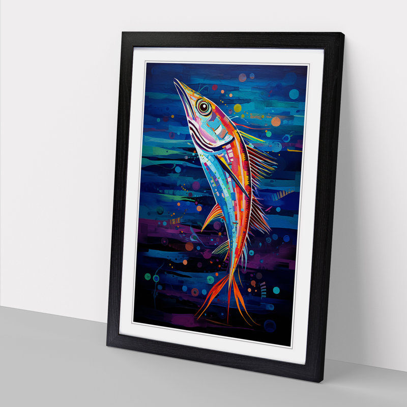 Fish Orphism - Framed Print, Black, 46cm H x 34cm W x 2cm D