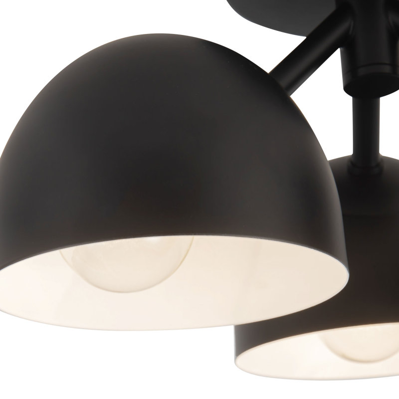 Fosso 13-in Gold Semi-Flush Mount, Matte Black