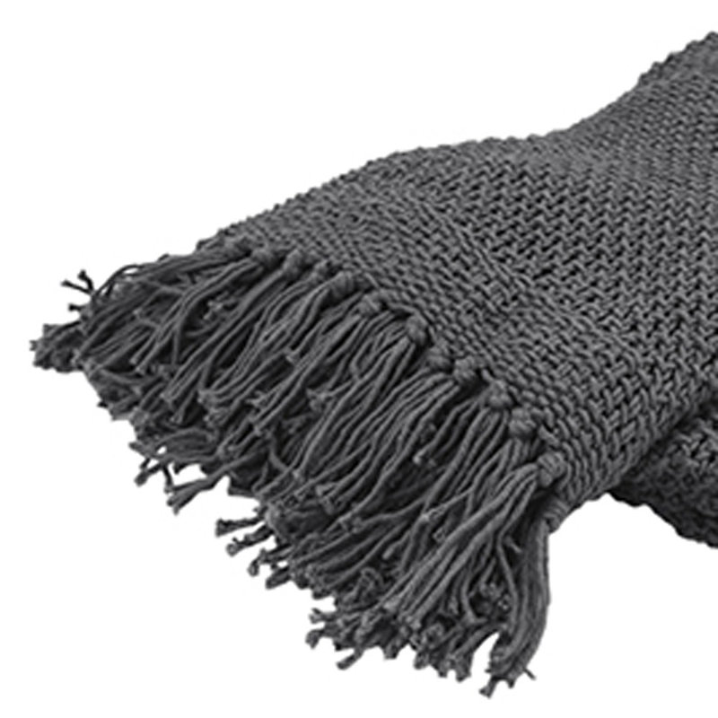 Jeté 50 "x 60" en coton tissé gris