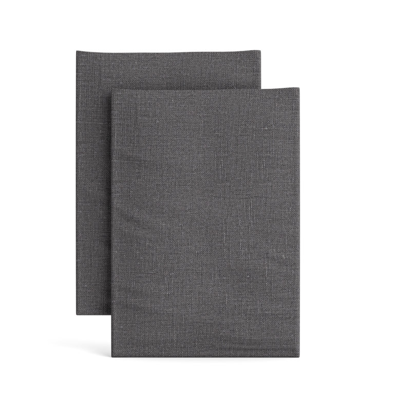 Linen Pillowcases, Charcoal, Standard Pillowcase Pack
