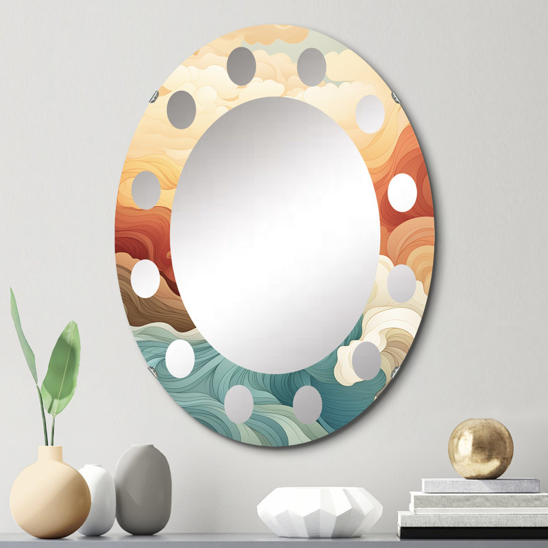 Borovy - Miroir mural moderne ovale, 30 po x 20 po