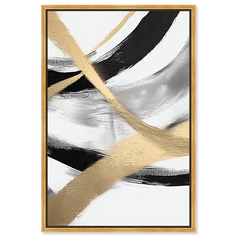 Décoration murale Midas Arc Waves II par Art Remedy, cadre doré, 20 x 30, H 31 po x l 21 po, Cadre doré