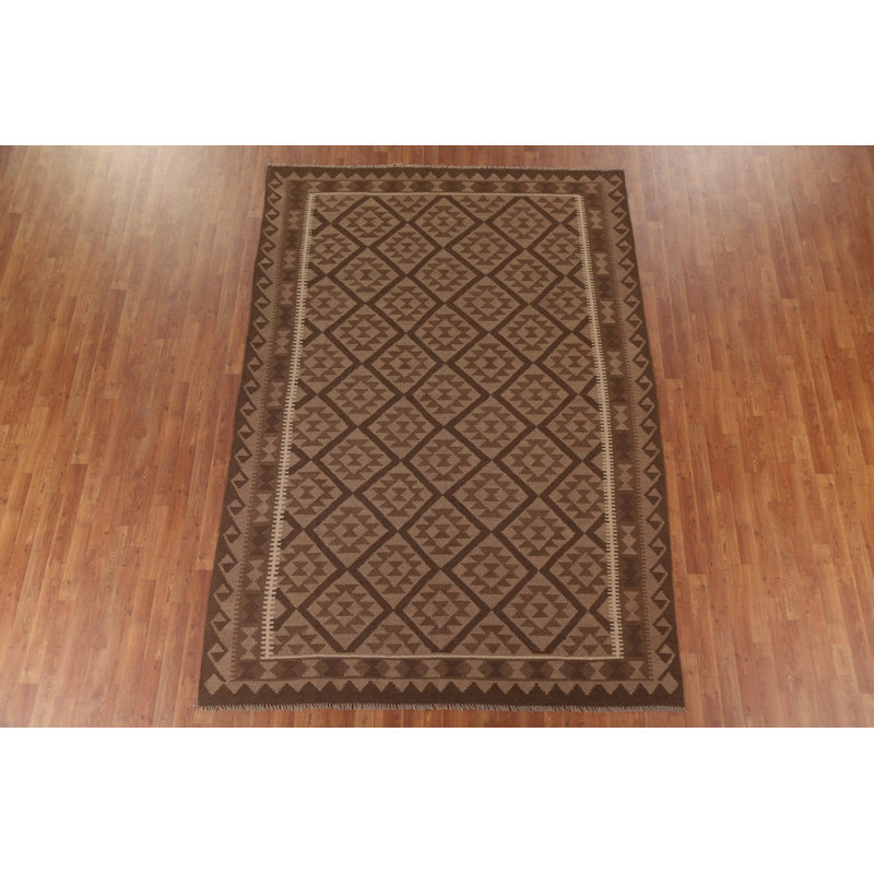 Tapis oriental réversible en laine Kilim 7 x 10