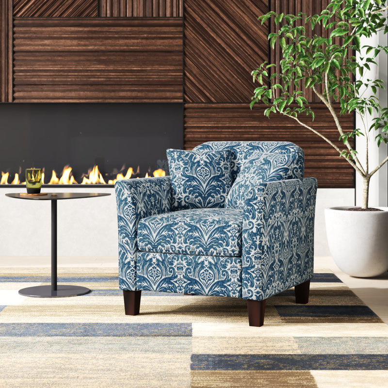 Akenya Upholstered Armchair, Indigo 100% Polyester