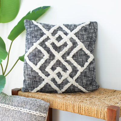 Coussin décoratif 100% coton touffeté à motif géométrique Modern