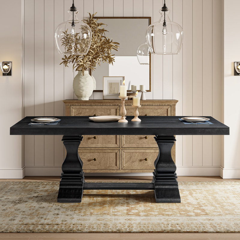 Colestin Modern Concrete Top Dining Table, Charcoal