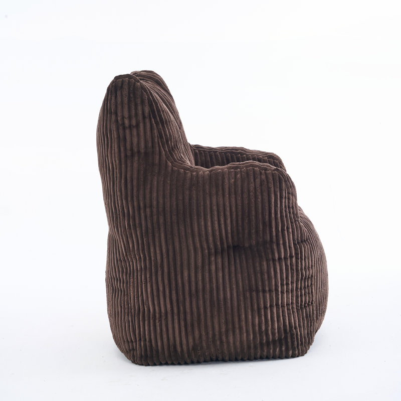 Fabric Bean Bag Chair, Brown Corduroy