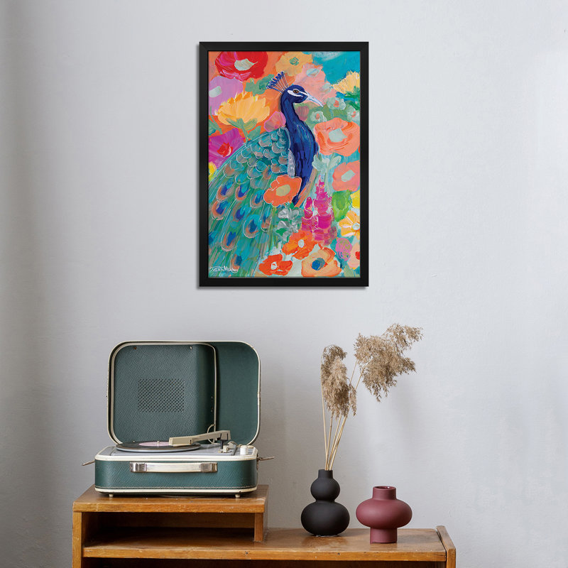Floral paon II - reproduction d'art murale - affiche de galerie, H 24 po x l 16 po