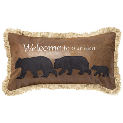 Welcome to Our Den Housse de coussin rectangulaire et insert