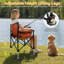Chaise de pêche avec support à cannes, chaise de camping pliante avec sacs de rangement latéraux et pieds réglables, support robuste de 220 lb pour la pêche et la randonnée en plein air