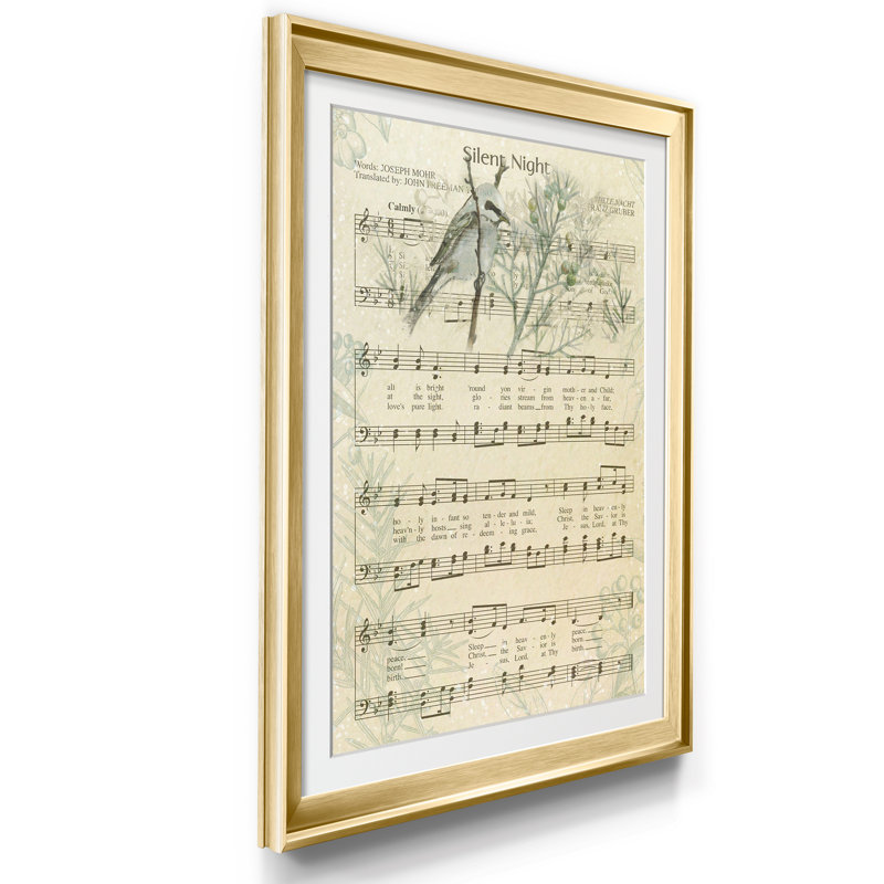 «Silent Night» par J Paul - impression encadrée sur papier, Papier encadré doré, H 30,5 po x l 42,5 po x P 1,5 po