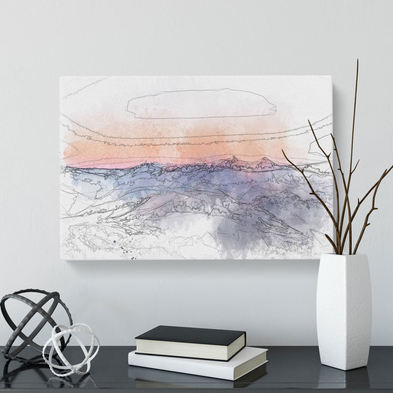 Light Over The Mountains - Wrapped Canvas Painting, 50cm H x 76cm W x 3cm D