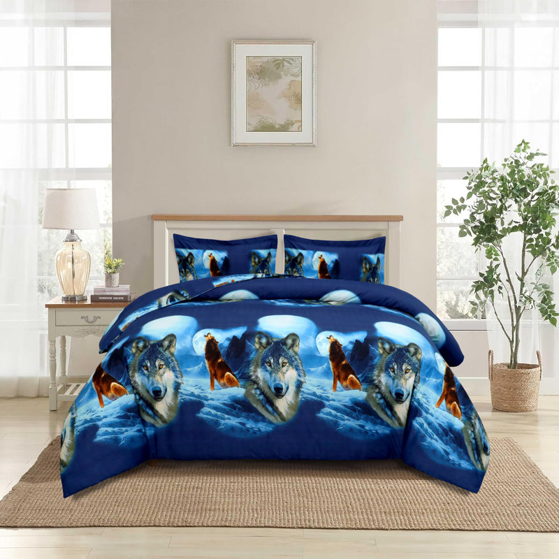 Luxury 3D Duvet Set With Pillow Case Printed Microfiber Bedding, Soft Breathable, Single