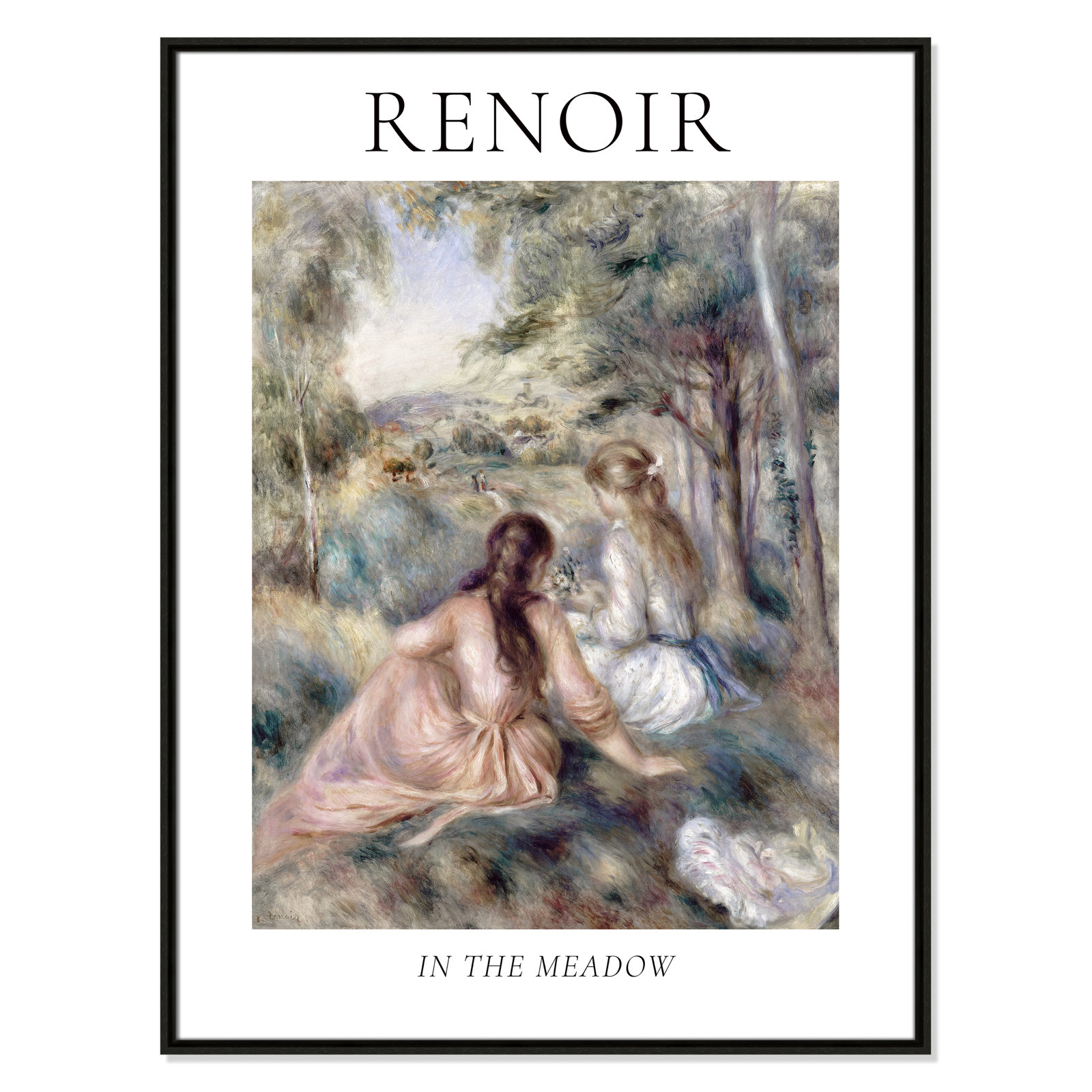 Old Masters Collection "In the Meadow" Print, Espresso Floater Frame, No, 41.5" H x 31.5" W x 2" D