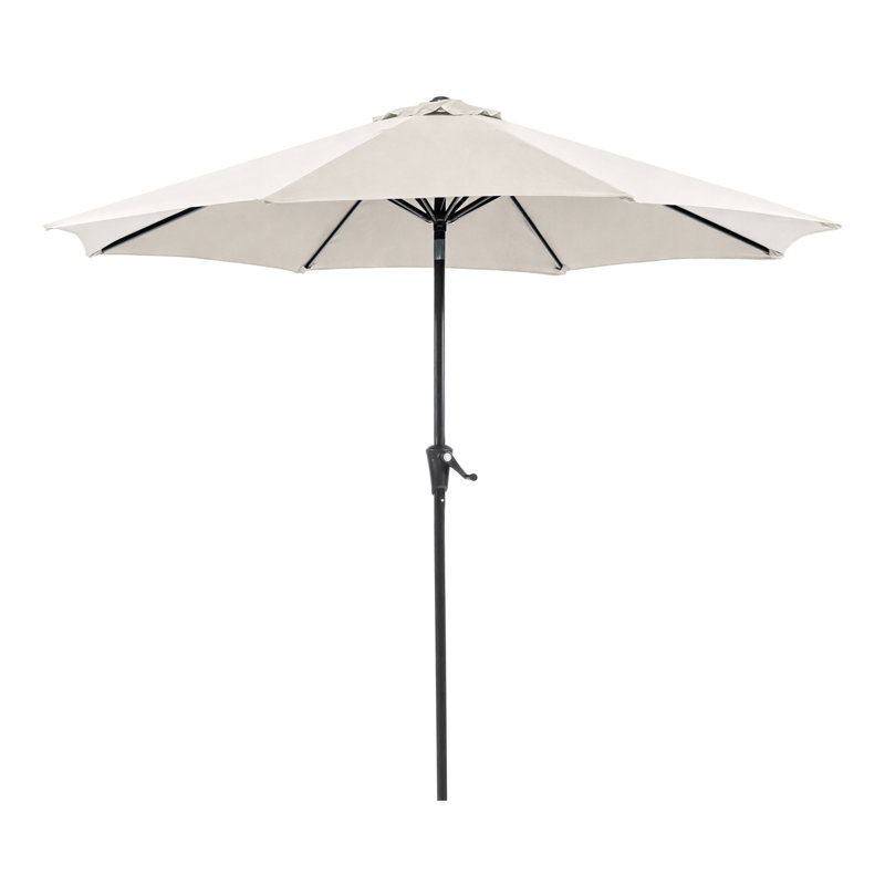 Parasol d'extérieur + base ronde 21 po, Beige, H 94 po x l 108 po x P 108 po