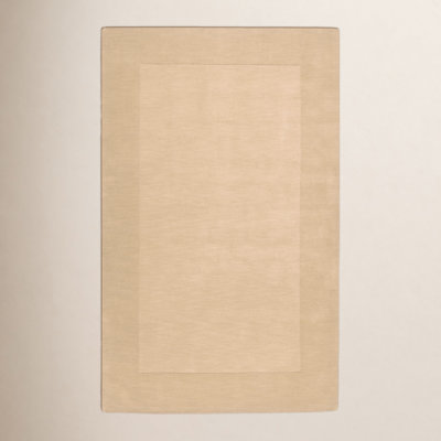 Dolma Khaki Beige Hand-Woven Wool Rug
