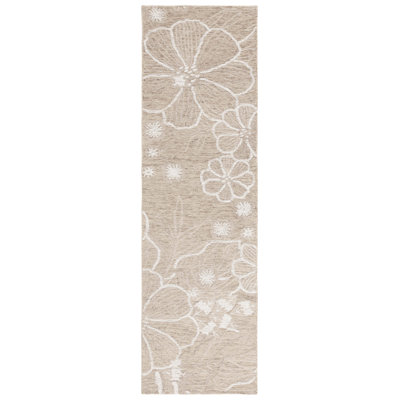Lyanne Hand Tufted Wool/Cotton Floral Rug in Ivory/Beige